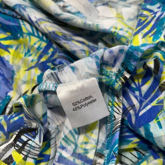 LULU B Leaf Print Sleeveless V-Neck Layered Top Womens 1X - Picture 5 of 8